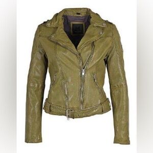 Mauritius Olive Leather Jacket for Women